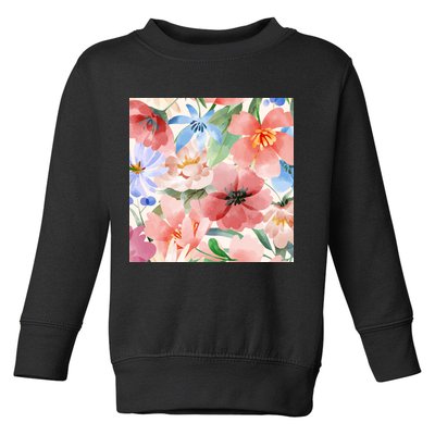 Flower Garden Nature Pattern Toddler Sweatshirt