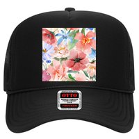 Flower Garden Nature Pattern Trucker Hat