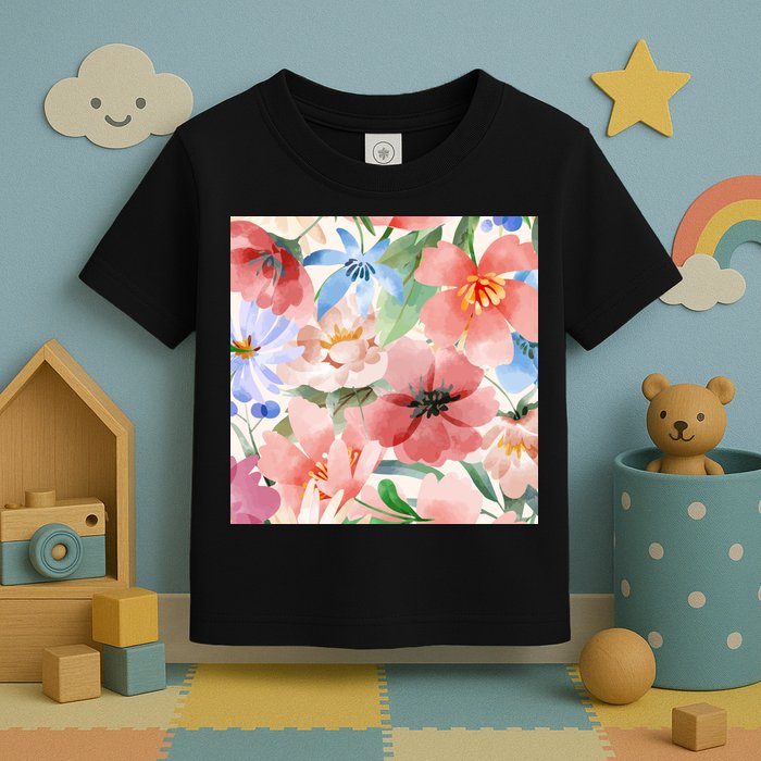 Flower Garden Nature Pattern Toddler T-Shirt