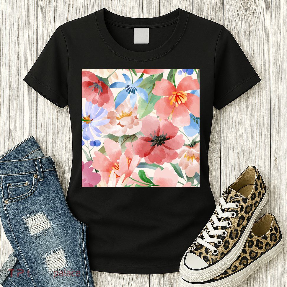 Flower Garden Nature Pattern Women's T-Shirt