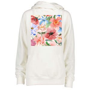 Flower Garden Nature Pattern Womens Funnel Neck Pullover Hood