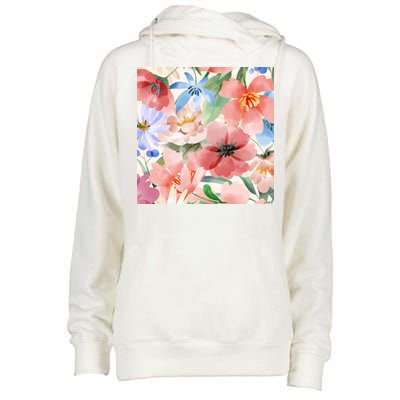 Flower Garden Nature Pattern Womens Funnel Neck Pullover Hood