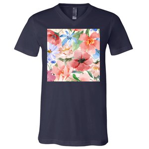 Flower Garden Nature Pattern V-Neck T-Shirt