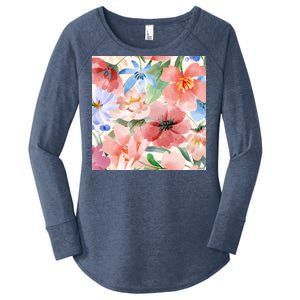 Flower Garden Nature Pattern Women's Perfect Tri Tunic Long Sleeve Shirt