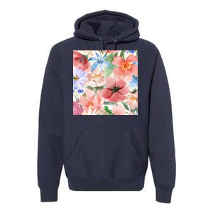 Flower Garden Nature Pattern Premium Hoodie