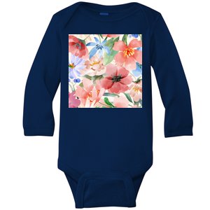 Flower Garden Nature Pattern Baby Long Sleeve Bodysuit