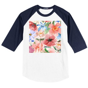 Flower Garden Nature Pattern Baseball Sleeve Shirt