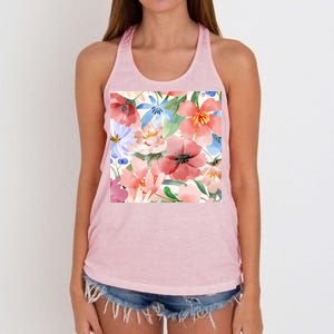 Flower Garden Nature Pattern Women's Knotted Racerback Tank