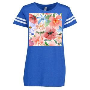 Flower Garden Nature Pattern Enza Ladies Jersey Football T-Shirt