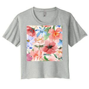 Flower Garden Nature Pattern Women's Crop Top Tee