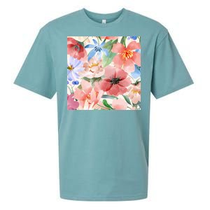 Flower Garden Nature Pattern Sueded Cloud Jersey T-Shirt