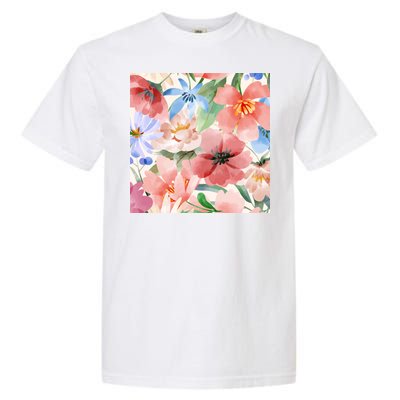 Flower Garden Nature Pattern Garment-Dyed Heavyweight T-Shirt