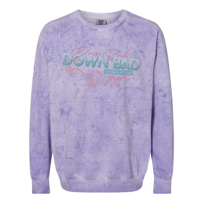 Funny Groovy Now IM Down Bad Crying At The Gym Gift Colorblast Crewneck Sweatshirt