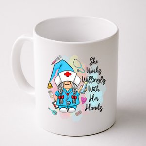 Funny Gnome Nurse Fall Thanksgiving Season Outfit Cool Gift Coffee Mug