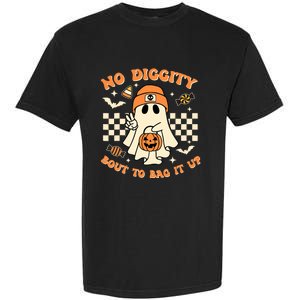 Funny Ghost No Diggity Bout To Bag It Up Spooky Halloween Garment-Dyed Heavyweight T-Shirt