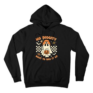 Funny Ghost No Diggity Bout To Bag It Up Spooky Halloween Hoodie