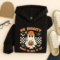 Funny Ghost No Diggity Bout To Bag It Up Spooky Halloween Hoodie