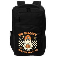 Funny Ghost No Diggity Bout To Bag It Up Spooky Halloween Impact Tech Backpack