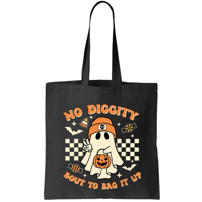 Funny Ghost No Diggity Bout To Bag It Up Spooky Halloween Bag