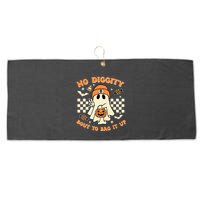 Funny Ghost No Diggity Bout To Bag It Up Spooky Halloween Large Microfiber Waffle Golf Towel