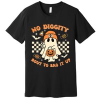 Funny Ghost No Diggity Bout To Bag It Up Spooky Halloween Premium T-Shirt