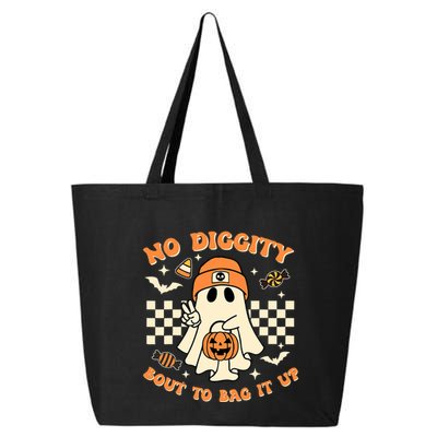 Funny Ghost No Diggity Bout To Bag It Up Spooky Halloween 25L Jumbo Tote
