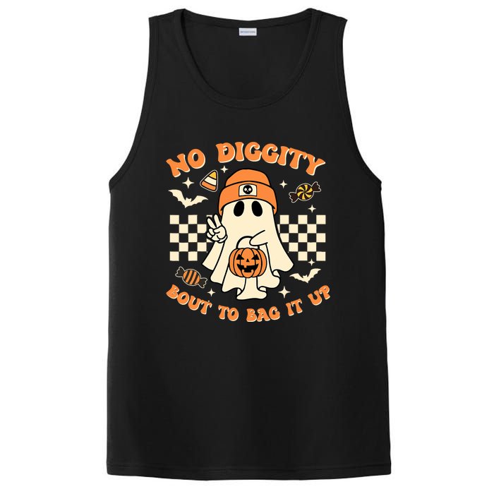 Funny Ghost No Diggity Bout To Bag It Up Spooky Halloween PosiCharge Competitor Tank