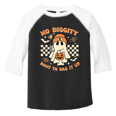 Funny Ghost No Diggity Bout To Bag It Up Spooky Halloween Toddler Fine Jersey T-Shirt