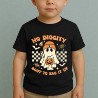 Funny Ghost No Diggity Bout To Bag It Up Spooky Halloween Toddler T-Shirt