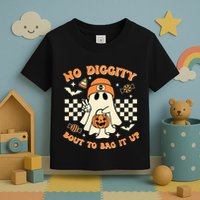 Funny Ghost No Diggity Bout To Bag It Up Spooky Halloween Toddler T-Shirt