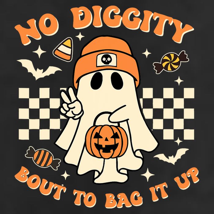 Funny Ghost No Diggity Bout To Bag It Up Spooky Halloween Microfiber Hand Towel