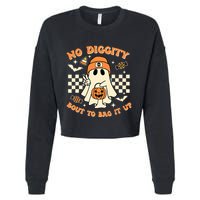 Funny Ghost No Diggity Bout To Bag It Up Spooky Halloween Cropped Pullover Crew