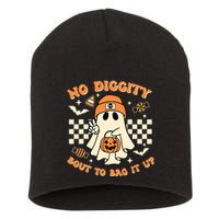Funny Ghost No Diggity Bout To Bag It Up Spooky Halloween Short Acrylic Beanie
