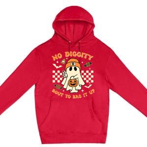 Funny Ghost No Diggity Bout To Bag It Up Spooky Halloween Premium Pullover Hoodie