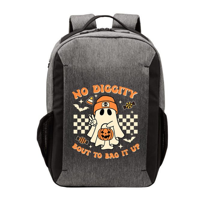 Funny Ghost No Diggity Bout To Bag It Up Spooky Halloween Vector Backpack