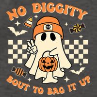 Funny Ghost No Diggity Bout To Bag It Up Spooky Halloween Vector Backpack