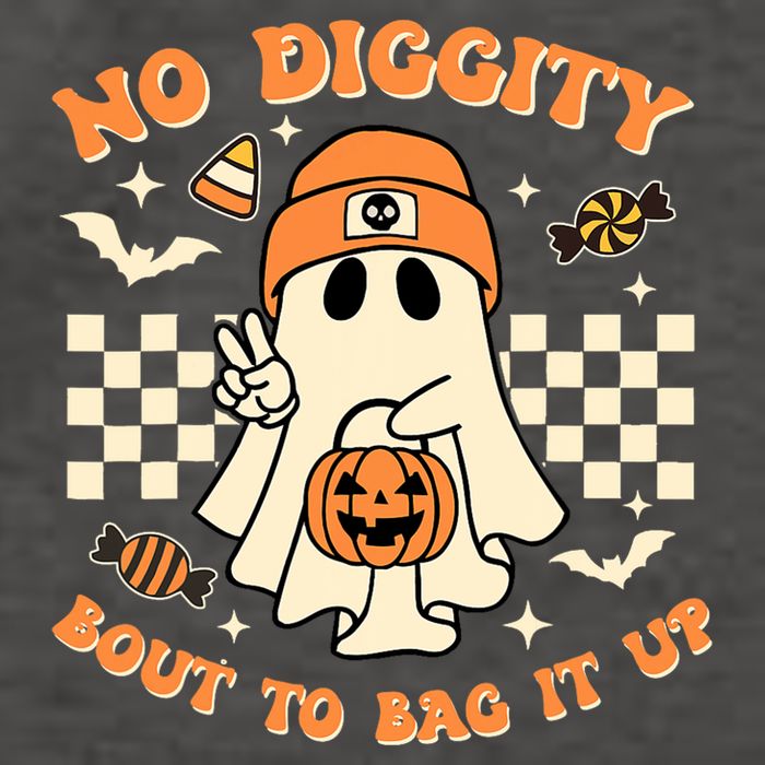 Funny Ghost No Diggity Bout To Bag It Up Spooky Halloween Vector Backpack