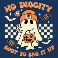Funny Ghost No Diggity Bout To Bag It Up Spooky Halloween Infant Baby Jersey Bodysuit