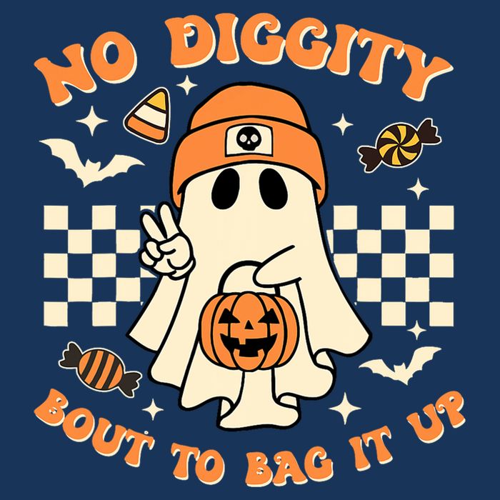 Funny Ghost No Diggity Bout To Bag It Up Spooky Halloween Infant Baby Jersey Bodysuit