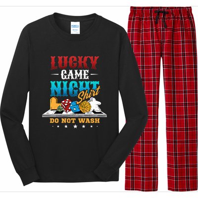 Family Game Night Cute Gift Funny Lucky Game Night Cute Gift Long Sleeve Pajama Set