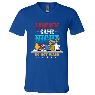 Family Game Night Cute Gift Funny Lucky Game Night Cute Gift V-Neck T-Shirt