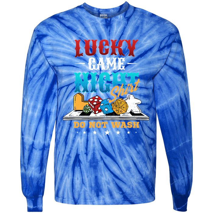 Family Game Night Cute Gift Funny Lucky Game Night Cute Gift Tie-Dye Long Sleeve Shirt