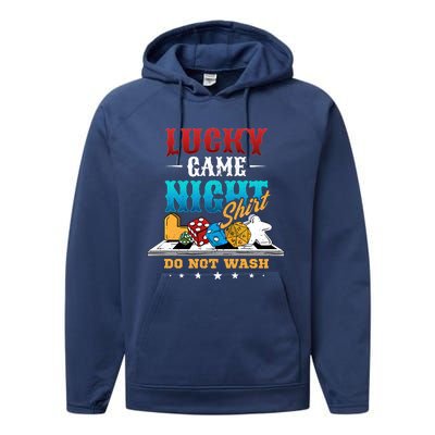 Family Game Night Cute Gift Funny Lucky Game Night Cute Gift Performance Fleece Hoodie