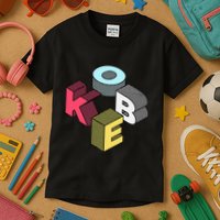First Given Name Retro Isometric Block Letters Kids T-Shirt