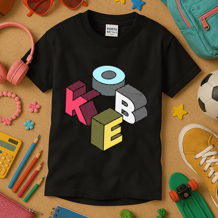 First Given Name Retro Isometric Block Letters Kids T-Shirt