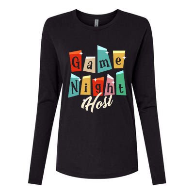 Family Game Night Game Night Host Womens Cotton Relaxed Long Sleeve T-Shirt