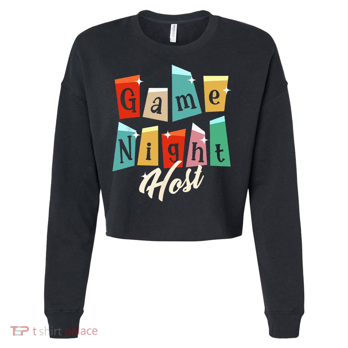 Family Game Night Game Night Host Cropped Pullover Crew
