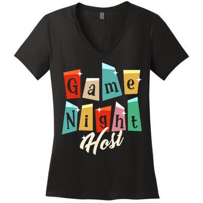 Family Game Night Game Night Host Women's V-Neck T-Shirt