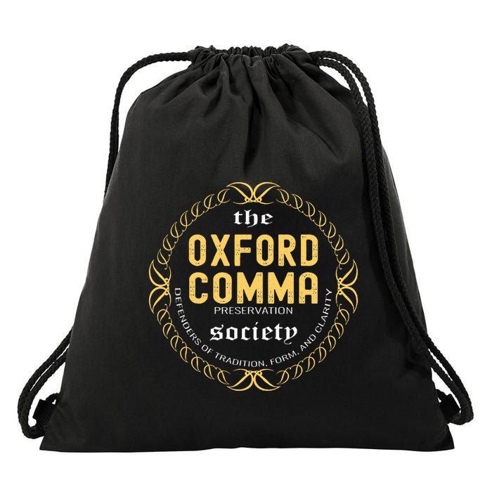 Funny Grammar Nerd The O.X.F.O.R.D Comma Preservation Society Drawstring Bag