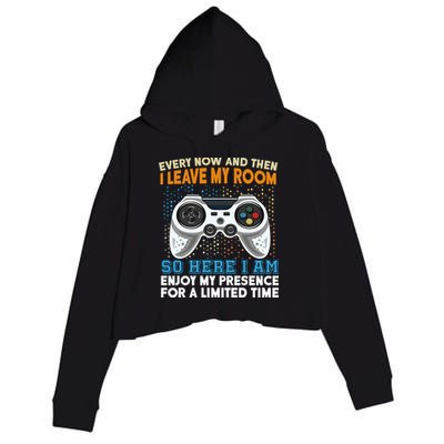 Funny Gamer Nerd Gaming Crop Fleece Hoodie